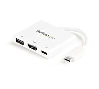 StarTech Adattatore USB-C a HDMI 4K 30Hz, 60W Power Delivery, USB-A, Bianco