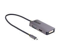 StarTech.com Adattattore USB C a HDMI DVI o VGA, Adattatore video multiporta fino a 4K 60Hz, Compatibile con Thunderbolt 3 e 4,