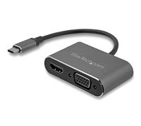 StarTech Adattatore USB-C CDP2HDVGA – VGA e HDMI 4K 30Hz con cavo integrato 15 cm – Alluminio