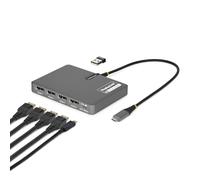 StarTech Adattatore USB-C per Workstation Quad Monitor, DisplayPort 1.4, 4K 60Hz, Pass-through PD 140W per Ricarica Laptop, Porta USB per Tastiera o Mouse, TAA