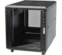 StarTech.com Armadio Rack 15U 19" con Sportello in Vetro, Server rack 4 Montanti con Serratura e Ruote, Profondità Regolabile
