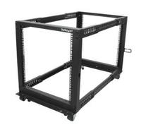 StarTech.com Server Rack a 4 Montanti 12U Open Frame, Armadio Rack di Rete 19" con Ruote, piedini di livellamento/montaggio a pavimento, Quadro Rack Scorrevole/profondità regolabile per apparecchiatur