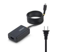 StarTech - Caricabatterie per laptop USB-C da 65 W con cavo USB-C cablato da 1,5 m, adattatore di alimentazione per Dell, XPS, HP ProBook, MacBook Pro, Microsoft Surface Pro