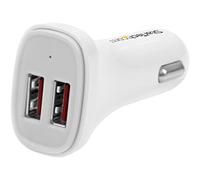 StarTech Caricatore USB da Auto 2 Porte, 24W/4,8A, Bianco (USB2PCARWHS)