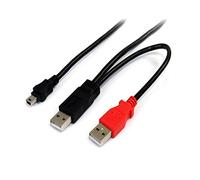 StarTech Cavo a Y USB 2.0 2x USB-A a Mini-B 1,8m, Nero (USB2HABMY6) | Doppio Connettore per Alimentazione e Dati, Ideale per Dischi Rigidi Esterni HDD