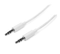 StarTech Cavo Audio Stereo Slim 3,5mm 2m, M/M, Bianco (MU2MMMSWH) | Connettori Placcati Oro, Compatibile con Smartphone, Tablet e Lettori MP3