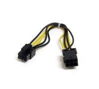 STARTECH Cavo di estensione alimentatore PCI-E 6-pin 20 cm Nero/Giallo