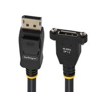 StarTech Cavo DisplayPort per Montaggio a Pannello 1m, 4K x 2K, M/F, Nero | Ideale per Installazioni Fisse e Postazioni di Lavoro