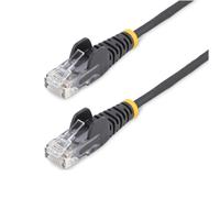 StarTech.com Cavo Ethernet CAT6 Nero da 25cm; Patch UTP PoE 100W, Plug RJ45 Antigroviglio, Cavo Lan Slim in Rame Puro 28AWG