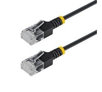 StarTech Cavo Ethernet CAT6a Ultra Sottile da 50 cm Nero, Snagless, UTP in Rame Puro 34AWG, Cavo Patch RJ45 Sottile, Sottoposto a Test Fluke