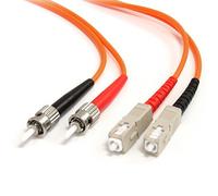StarTech.com Cavo di rete patch ST, SC 62.5/125 multimodale duplex in fibra ottica da 2m, Connettore patch ST-SC, arancione