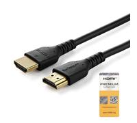 StarTech Cavo HDMI Premium Slim 1m, 4K 60Hz, HDR10, Nero (RHDMM1MP) | Cavo video sottile ad alta velocita, Guaina in TPE resistente