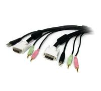 StarTech Cavo KVM DVI USB 4 in 1 con Audio e Microfono, 1,8m (USBDVI4N1A6) | Trasmette Video Audio e Segnale Microfono, Cavo All-in-One 4 in 1