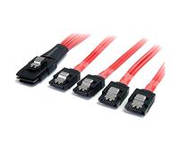 StarTech Cavo Mini SAS a SATA 1m, SFF-8087 a 4x SATA (SAS8087S4100) | Per Uso Interno nel Backplane, Connettori SATA con Fermo di Blocco, Ideale per Server