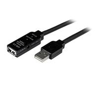 StarTech Cavo Prolunga Attivo USB 2.0 da 35m, M/F, Nero (USB2AAEXT35M) | Da USB-A a USB-A, Da Maschio a Femmina, Segnale Amplificato