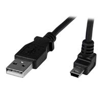 StarTech Cavo USB 2.0 da 1m, A a Mini-B verso l'Alto, Nero (USBAMB1MU) | Connettore Angolato per Spazi Ristretti, Ideale per Fotocamere e Periferiche