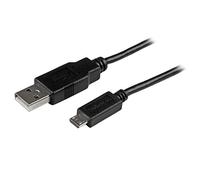 StarTech.com USBAUB2MBK Cavo di Sincronizzazione e di Ricarica USB a Micro USB Slim per Smartphone e Tablet Android, A/B, 2 m, Nero
