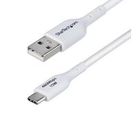 StarTech.com Cavo di Ricarica USB-A a USB-C da 3m - Cavetto di Carica Rapida Type-C fino a 3A, Cavo Dati USB 2.0, TPE - Bianco
