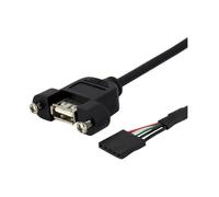 STARTECH Cavo USB A Cavo pannello 30 cm Femmina/Femmina Nero