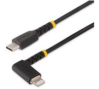 StarTech Cavo USB-C a Lightning Angolato 90° 1m, MFi, Nero (RUSB2CLTMM1MR) | Certificato Apple, Rivestimento in TPE, Costruzione Robusta e Resistente