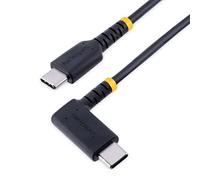 StarTech Cavo USB-C a USB-C 30cm, ad Angolo Retto, 60W PD, USB 2.0, Nero | Cavo di ricarica resistente, Rivestimento in TPE, Sincronizza i dati, Per spazi ridotti
