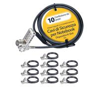 StarTech.com Cavo di Sicurezza per Notebook a duplice accesso da 2m, con chiave identica e combinazione dispositivi K-Slot, cavo d'acciaio antifurto laptop - 10 Pezzi [DUALKA10-LAPTOP-LOCK]