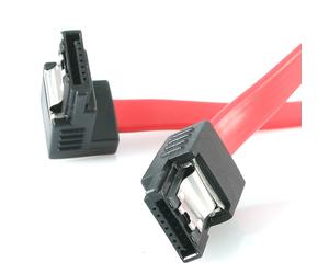 STARTECH.Com 12" Latching SATA Cable - 1 Right Angle M/M Cable DE SATA 0,3 M Roj