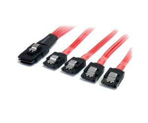 StarTech.com 1m SCSI SAS cavo SCSI Rosso, Nero SATA III SATA 7-pin