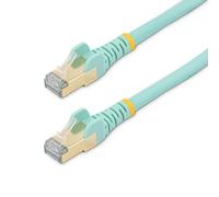 StarTech.com 6ASPAT50CMAQ Cavo di Rete Ethernet CAT6A, Schermato, Antigroviglio, STP, RJ45, 50 cm, Turchese