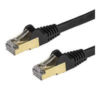 StarTech.com 6ASPAT50CMBK Cavo di Rete Ethernet CAT6a, Schermato, Antigroviglio, STP, RJ45, 50 cm, Nero