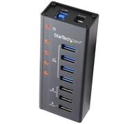 StarTech.com Hub USB 3.0 alimentato a 4 porte con 3 porte di ricarica USB dedicate (2 x 1A e 1 x 2A) - Box esterno in metallo per montaggio a parete