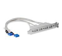 Startech.Com Adatattore Piastra Slot Usb A Femmina 4 Porte, Nero