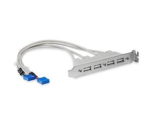 Startech.Com Adatattore Piastra Slot Usb A Femmina 4 Porte, Nero