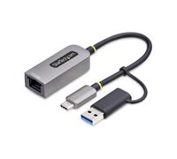 StarTech.com Adattatore 2.5GbE USB-C a Ethernet con Convertitore USB-A, NBASE-T NIC, USB 3.0 Type-C 2.5/1G Rete Multi Velocità, Compatibile Thunderbolt, Windows & Mac - Nouvo