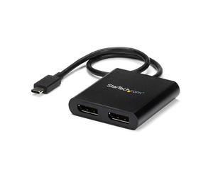 StarTech.com Adattatore da USB-C a doppia DisplayPort 1.2, Hub MST multi monitor USB-C, doppio estensore/splitter DP per laptop 4K 30Hz/1080p 60Hz, cavo integrato extra-lungo - Solo Windows - Nouvo