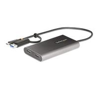 StarTech.com Adattatore da USB-C a HDMI - Convertitore da USB tipo C o A a 2x HDMI per laptop - 4K 60Hz 100W Power Delivery Pas