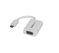 StarTech.com Adattatore da USB C a VGA con Power Delivery - Convertitore video USB Type-C a VGA 1080p con ricarica 60W PD Pass-Through - Compatibile con Thunderbolt 3 - Bianco (CDP2VGAUCPW)