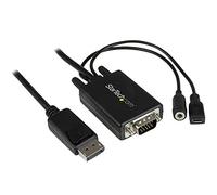 StarTech.com Adattatore DisplayPort VGA da 3m - Cavo Convertitore DisplayPort a VGA con Risoluzione 1920 x 1200/ 1080p e audio - Alimentato da Micro USB - 3 metri (DP2VGAAMM3M)