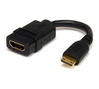 StarTech.com Adattatore HDMI a mini HDMI ad alta velocità da 13cm - Accoppiatore /Convertitore HDMI a mini HDMI F/M con connettori placcati in oro - Connettore HDMI 1.4 UHD 4K (HDACFM5IN)