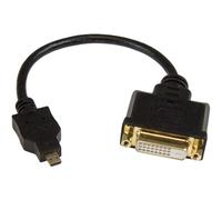 StarTech.com Adattatore Micro HDMI a DVI da 20cm, Cavo Adattatore / Convertitore Micro HDMI tipo D a DVI-D Single Link per Monitor/Display/Proiettore, Durevole, Maschio a Femmina (HDDDVIMF8IN)