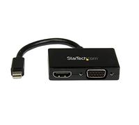 StarTech.com Adattatore Mini DisplayPort a HDMI e VGA, Convertitore audio/video da viaggio mDP 2 in 1, 1920x1200 / 1080p, Nero