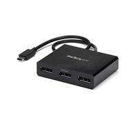 StarTech.com Adattatore multi monitor USB-C a 3 porte, hub da USB Tipo C a 3x DisplayPort 1.2 MST, triplo estensore/splitter per laptop DP 1080p 30Hz, cavo integrato 30cm, Solo Windows (MSTCDP123DP)
