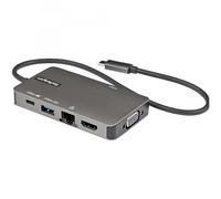 StarTech.com Adattatore multiporta USB-C a HDMI 4K 30 Hz o VGA 1080p - Convertitore USB C con HUB USB a 3 porte e 100W Power Delivery - GbE - Cavo integrato da 12 cm (USB C MULTIPORT ADAPTER 100W PD