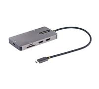 StarTech.com Adattatore USB C Multiporta, Doppio HDMI 4K 60Hz, Hub USB A 5Gbps a 2 porte, 100W Power Delivery Pass-Through, GbE, SD/MicroSD, Cavo da 30cm, Dock da viaggio, Docking Station USB-C per Laptop