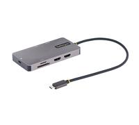 StarTech.com Adattatore multiporta USB C - Doppio video HDMI 4K 60Hz - Hub USB-A a 2 porte 5Gbps, 100W Power Delivery Pass-Through, GbE, SD/Micro SD, Laptop Dock/Mini Dock, cavo da 30 cm - Nouvo