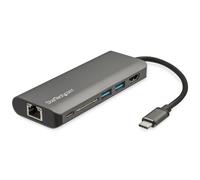 StarTech.com Adattatore multiporta USB-C - Mini Dock USB-C con HDMI 4K, 3x Hub USB 3.0, SD/SDHC, GbE, 60W PD 3.0 Pass-Through - Docking Station USB-C per notebook Type-C/Thunderbolt 3 - Nouvo