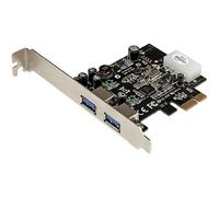 StarTech.com Adattatore scheda SuperSpeed USB 3.0 con 2 porte PCI Express con UASP, Alimentazione LP4, Controller USB 3 PCIe a doppia porta (PEXUSB3S25)