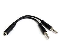 StarTech.com Adattatore Splitter Cuffie a 4 Pin da 3.5 mm a 2x 3.5 mm a 3 Pin, F/M