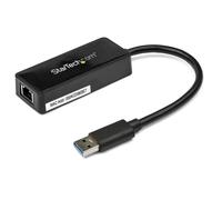 StarTech.com Adattatore USB 3.0 a Ethernet Gigabit [RJ45] - Scheda di rete NIC esterna con porta USB integrata - Nero (USB TO E
