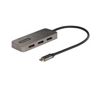 StarTech.com Adattatore USB-C a DisplayPort con 3 Porte - Hub MST USB Type-C per 3 Monitor 4K60Hz DP 1.4, Cavo Integrato, Win